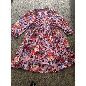 Torrid Floral Blush Pink Georgette Dress Midi Length Plus Size 3X